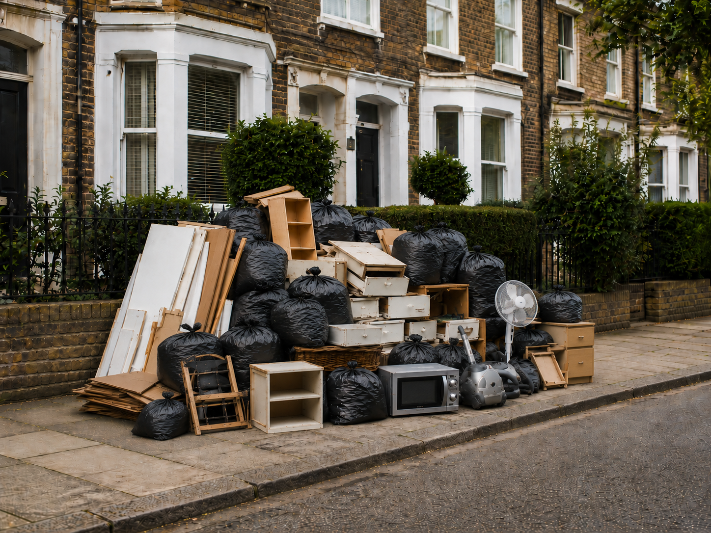 Pile of rubbish collection